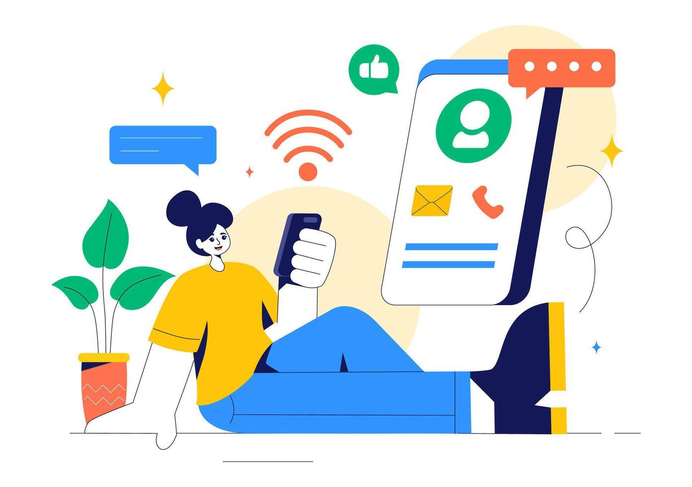 Smart Home Devices Illustration with Networking Features vector