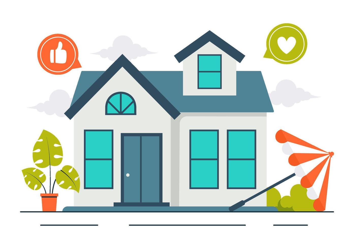Real Estate Design for Open House Property Inspection and Welcome Home Themes vector