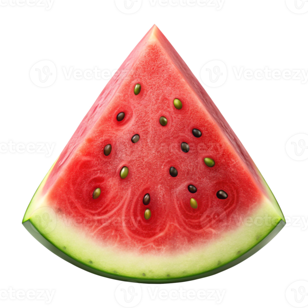 slice of juicy watermelon is shown on a transparent background png