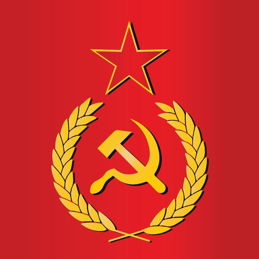 Former Russian States, Soviet Union Logo Symbols of the USSR Red Army Gradient Color vector