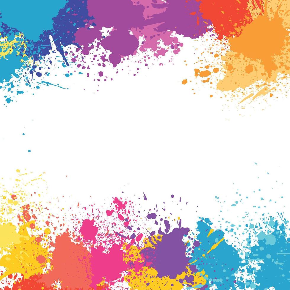 Cute colorful ink splatter with white background vector