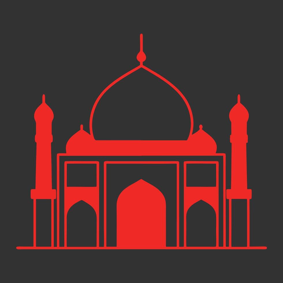 Mosque Architecture Illustration Art vector