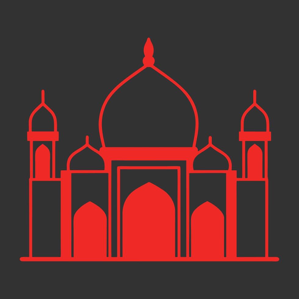 Beautiful Mosque Digital Artwork vector