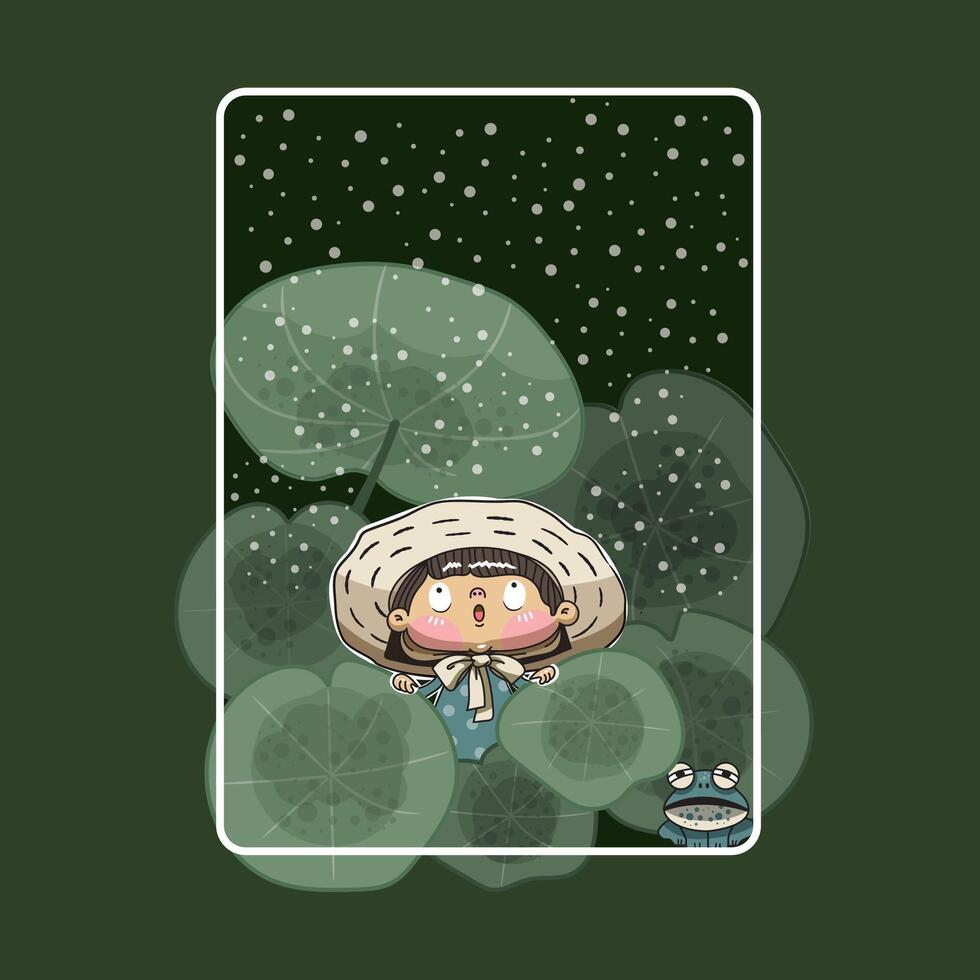 Be amazed by the lights in the lotus pond vector