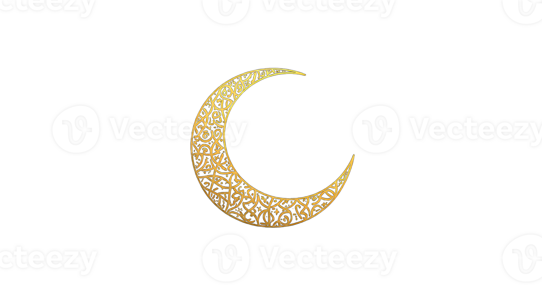 minimalista logotipo do uma crescente lua com árabe padrões, simples linhas png