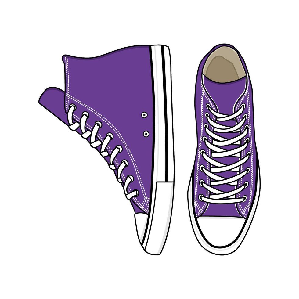 Sneakers Higt Violet Art And Illustration vector