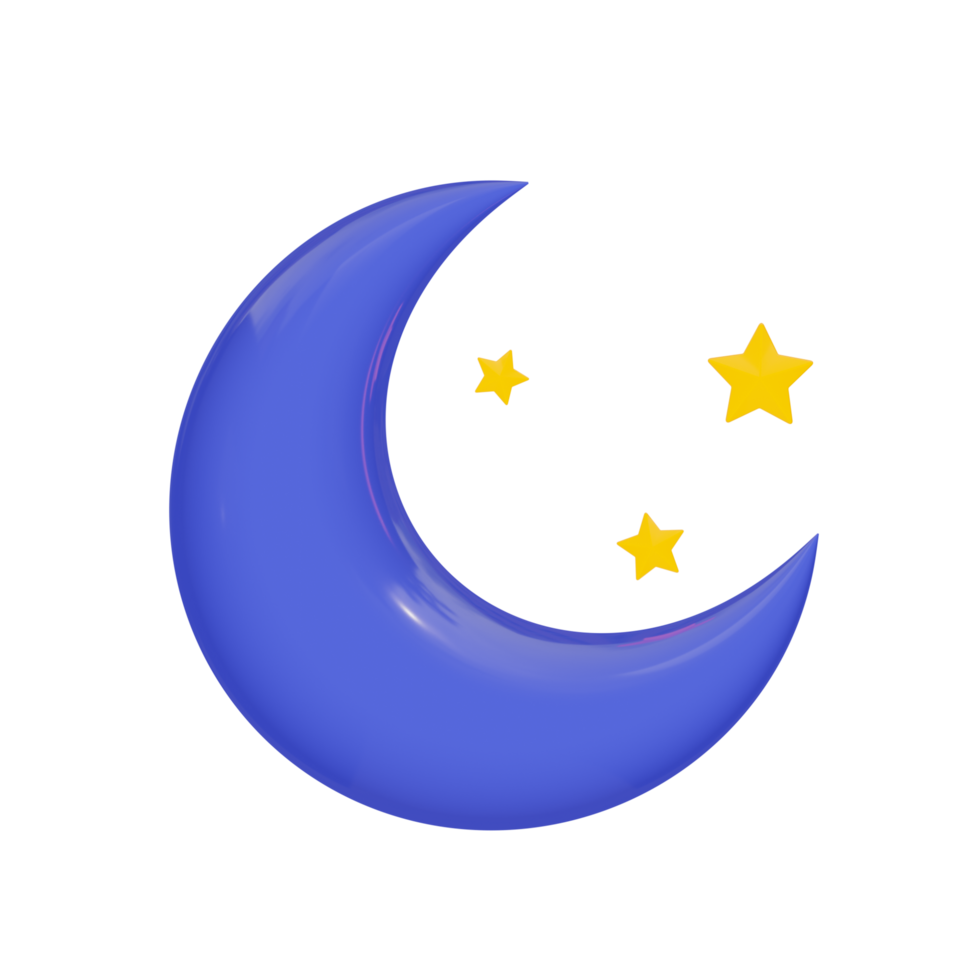 moon and star 3D Illustration png