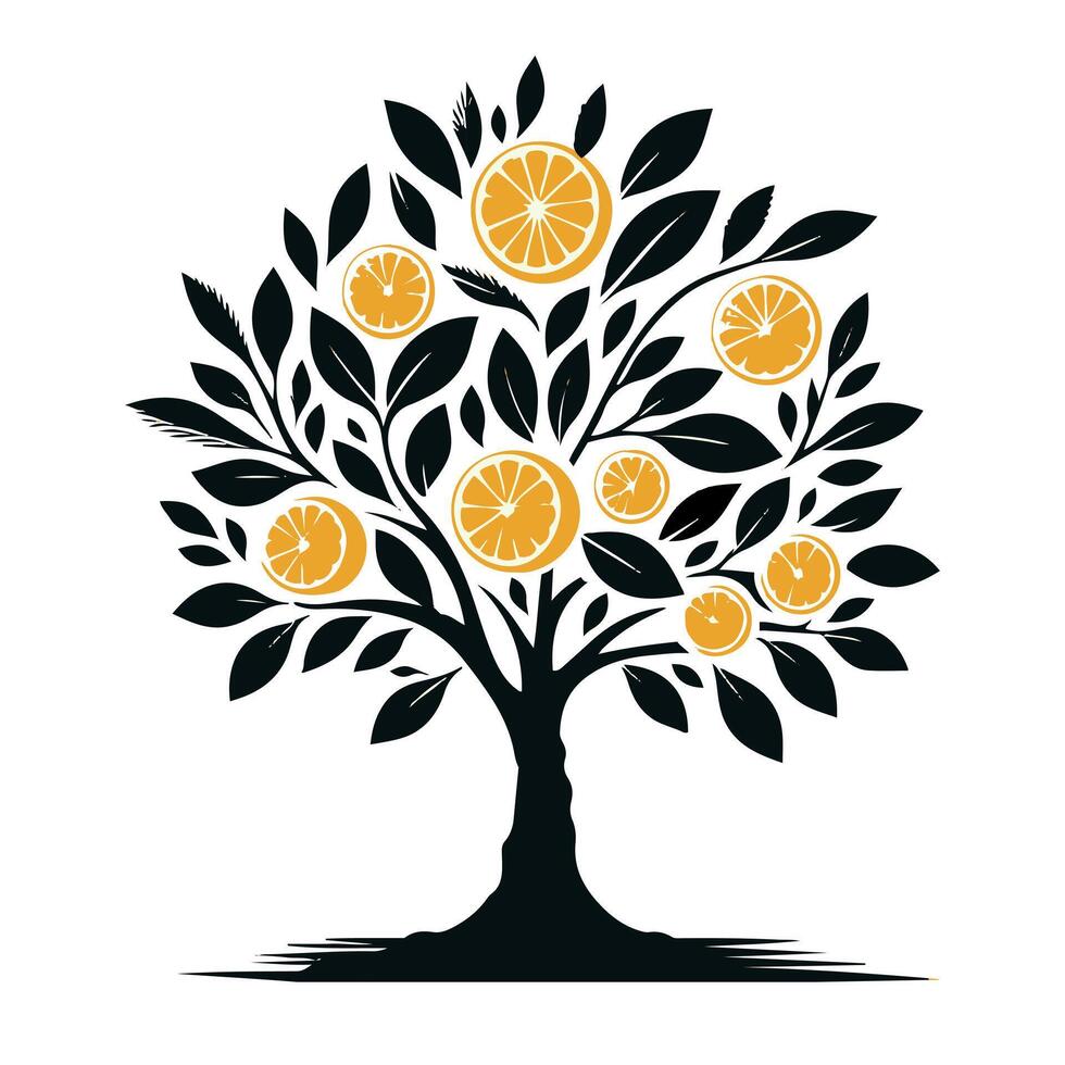 Vibrant Orange Tree in Full Bloom vector