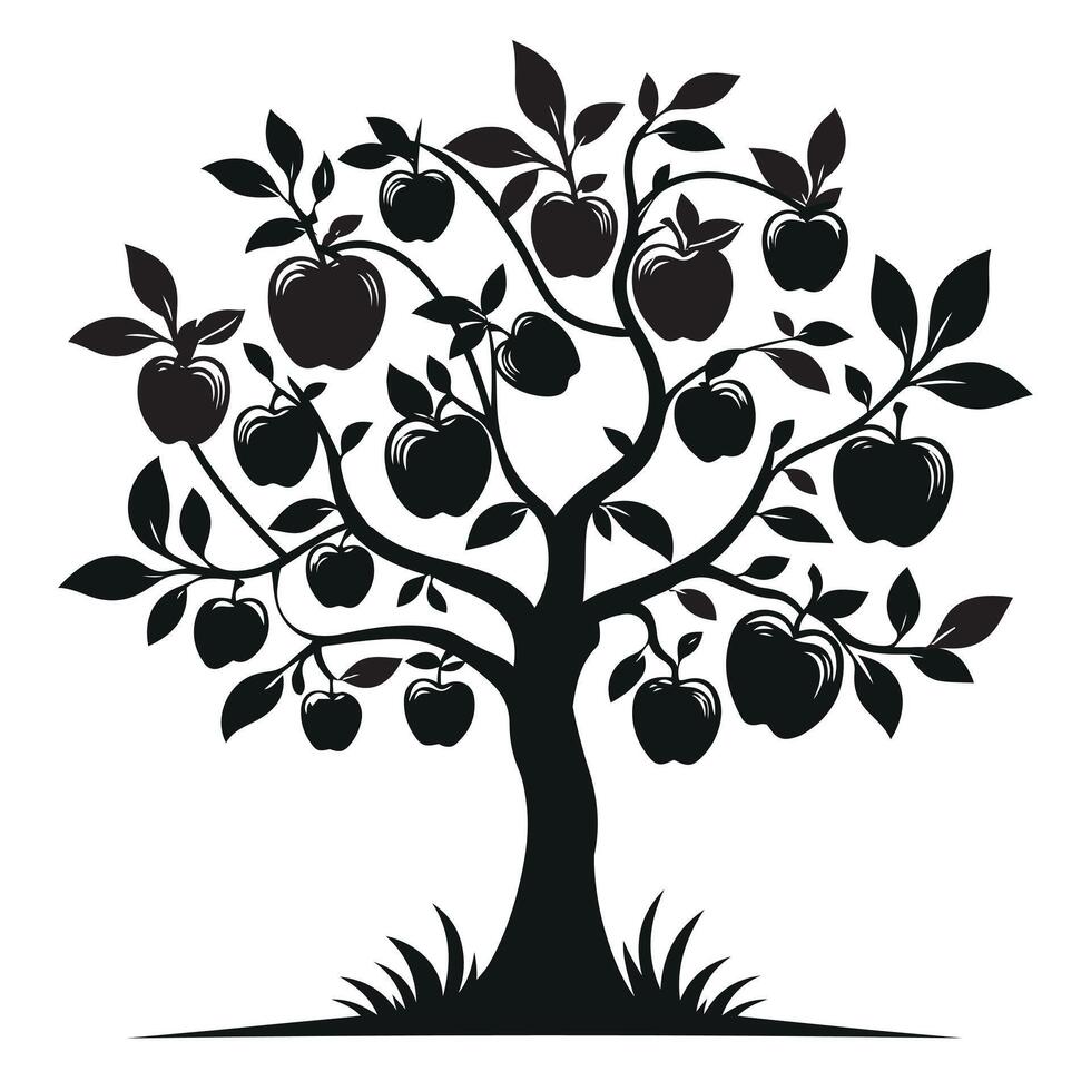 Minimalist Maple Tree Silhouette Artwork vector