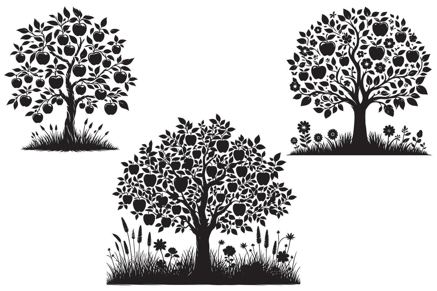 Classic Maple Tree Silhouette for Decor vector