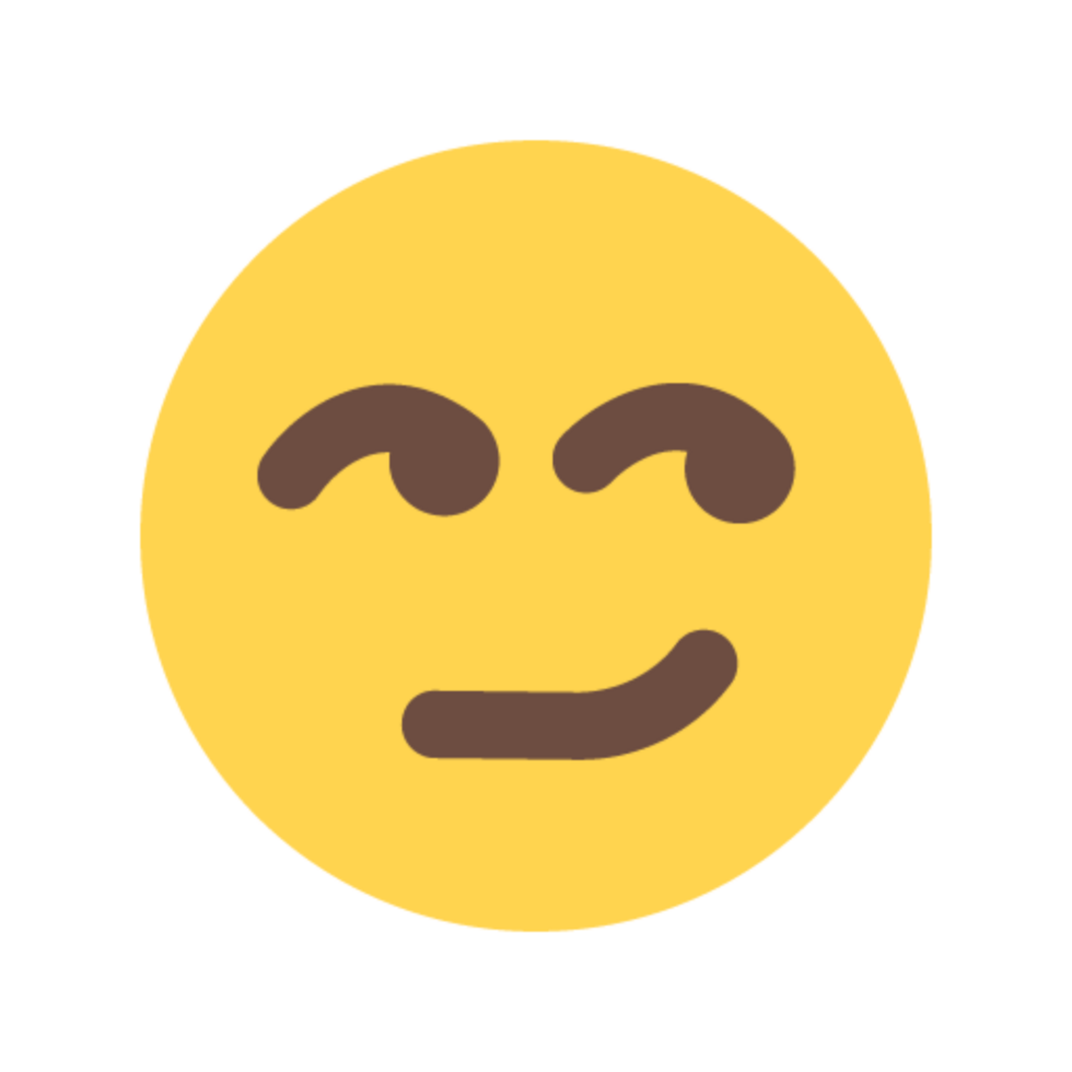 Smug Emoji Icon in Color png