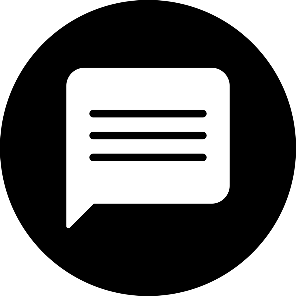 Black Rectangle Chat Rounded Left Circle Icon png