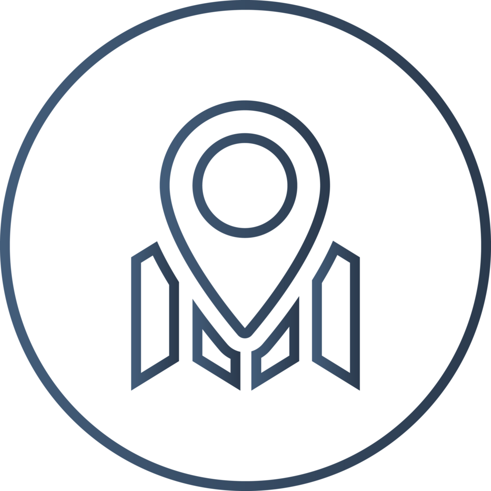 Dark Blue Gradient Maps Outline Circle Icon png