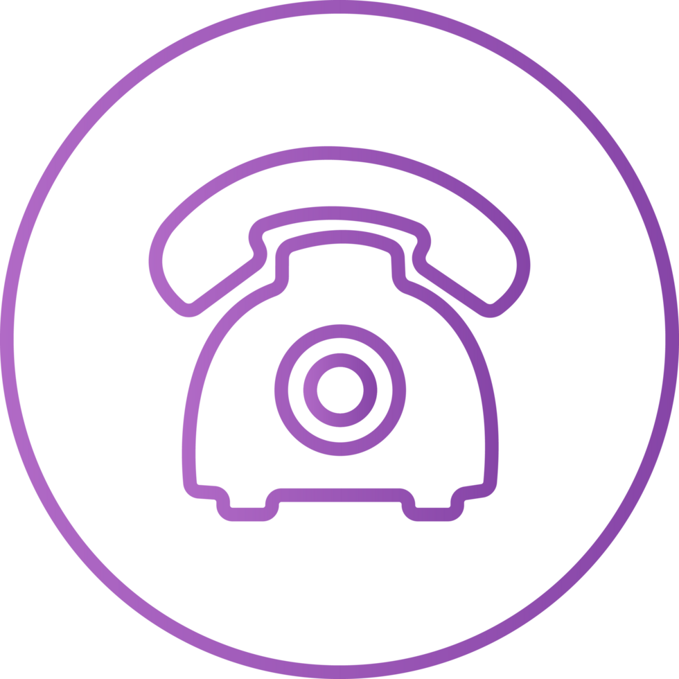 Purple Gradient Home Phone Outline Circle Icon png