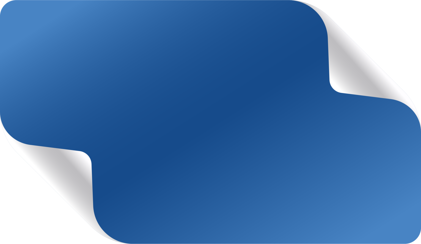 Blue Gradient Rectangle Folded Sticker Illustration for Winter Sale png