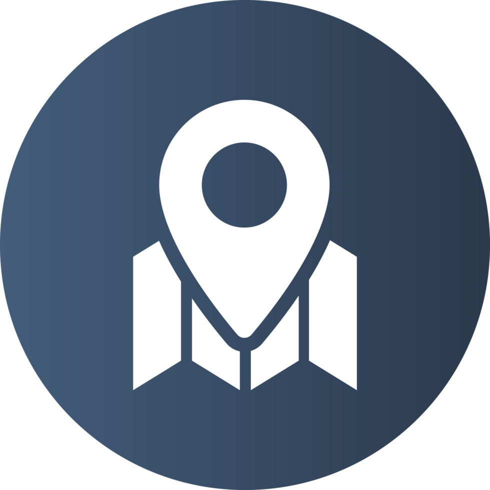 Dark Blue Gradient Maps Solid Circle Icon png