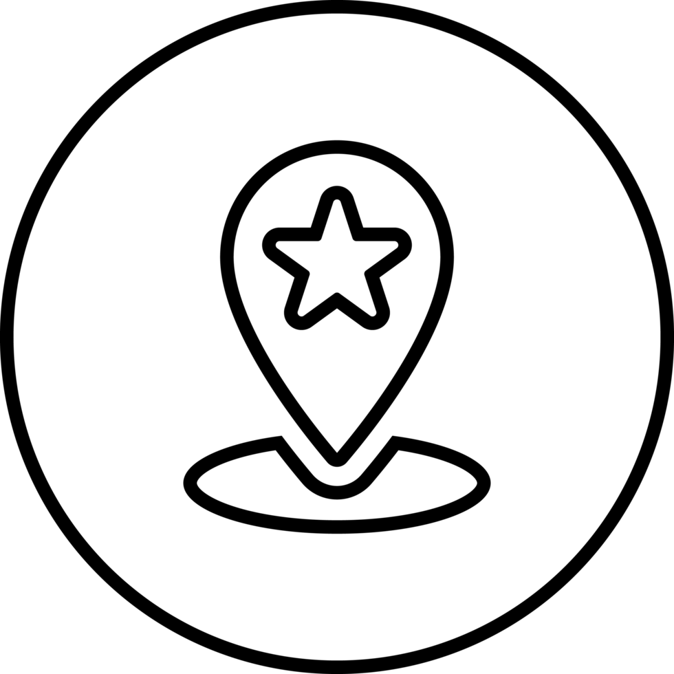Black Maps Circle Star Outline Circle Icon png