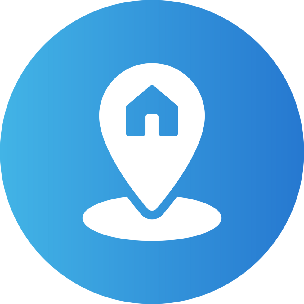Blue Gradient Maps Circle Home Solid Circle Icon png