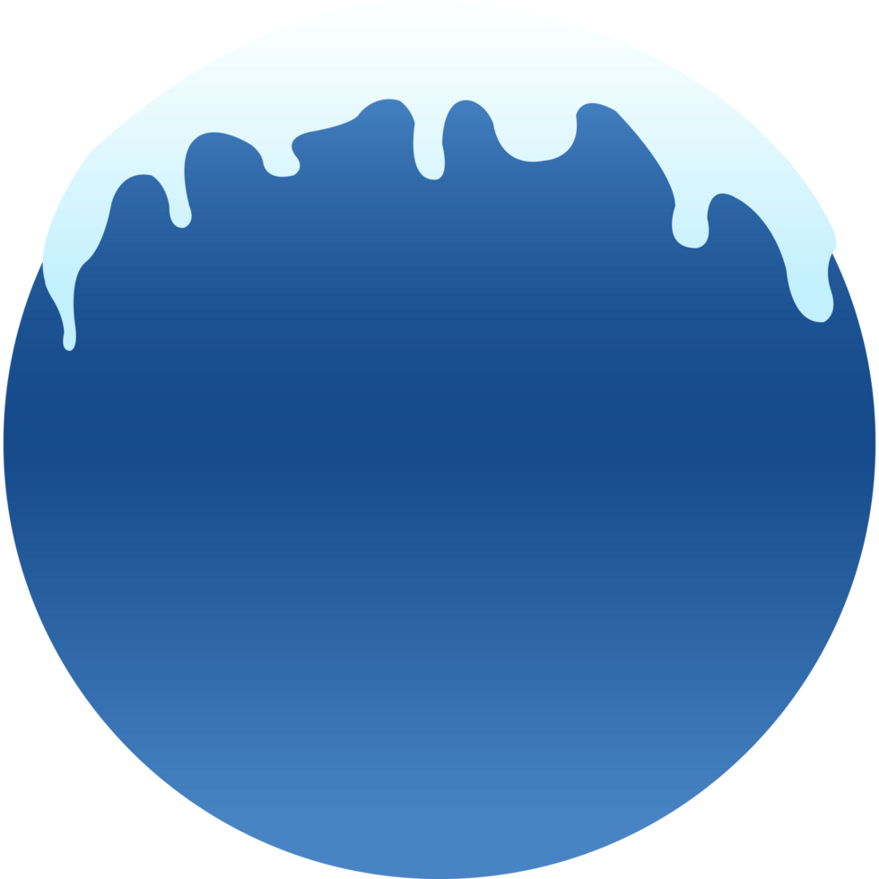 Blue Gradient Circle with Snow png