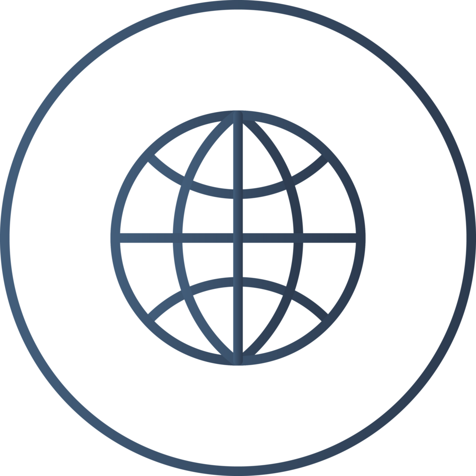 Dark Blue Gradient Website Outline Circle Icon png