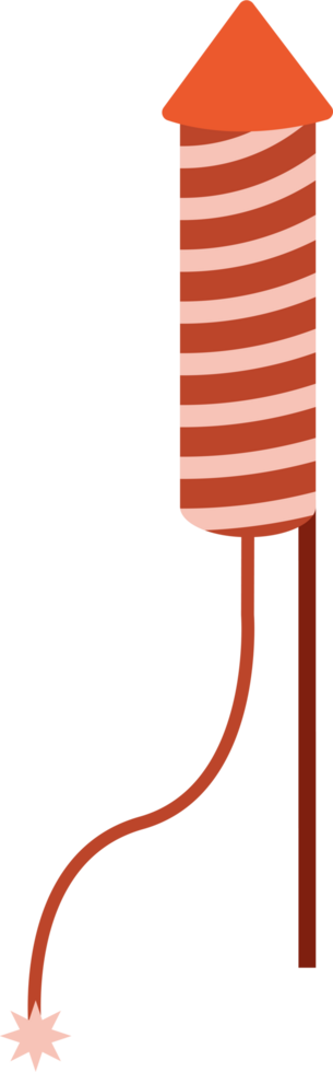 Orange New Year Curve Line Pattern Firework with Handle png