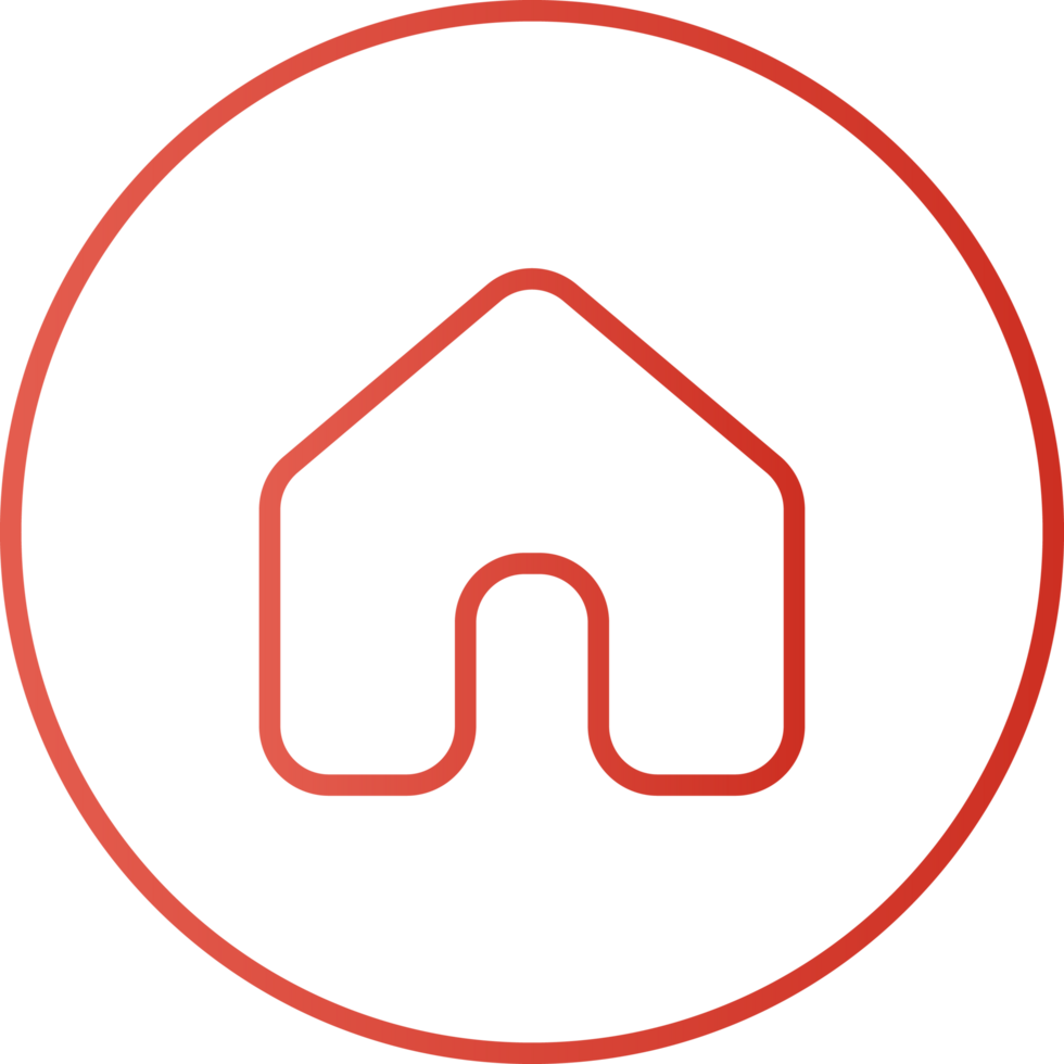 Red Gradient Home Outline Circle Icon png