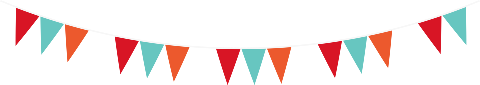 Long New Year Bunting Flag with Firework and Confetti png