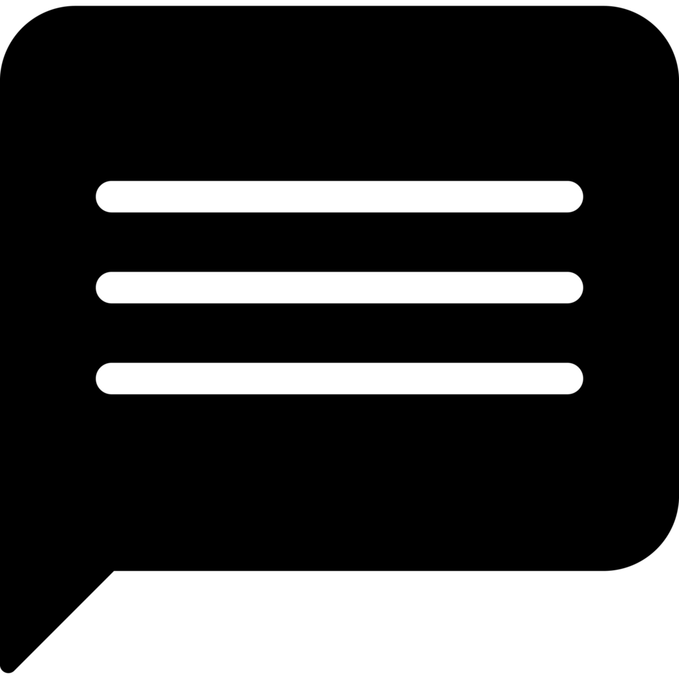 Black Rectangle Chat Rounded Left Icon png