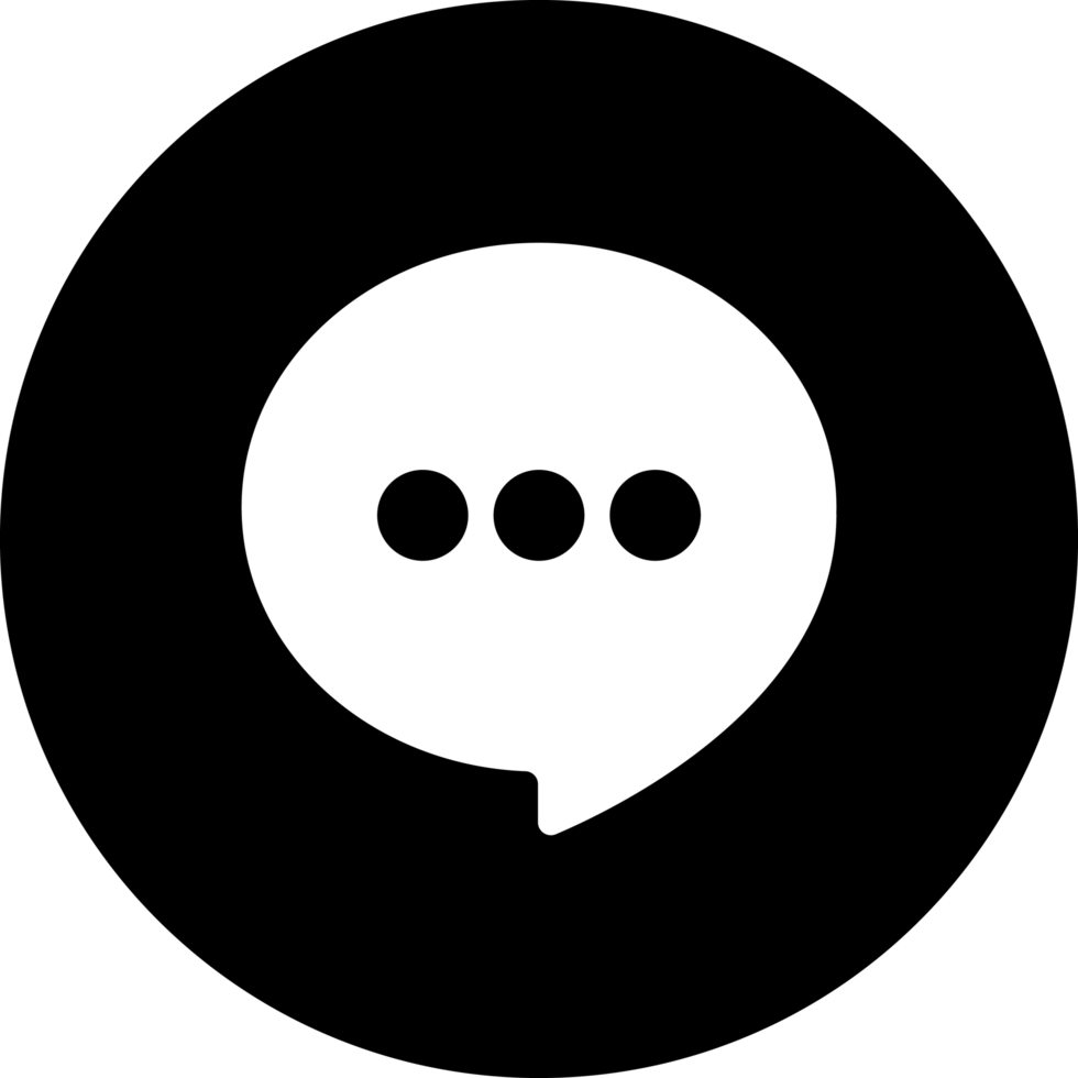 Black Circle Chat Center Solid Circle Icon png