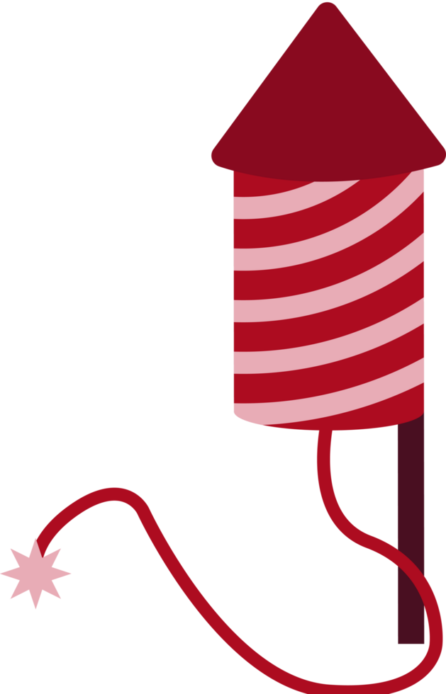 Red New Year Curve Line Pattern Firework with Handle png