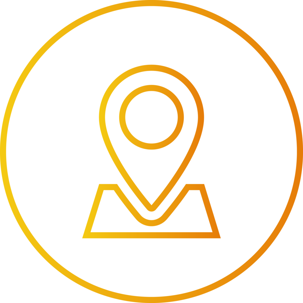 Yellow Gradient Maps Trapezoid Outline Circle Icon png