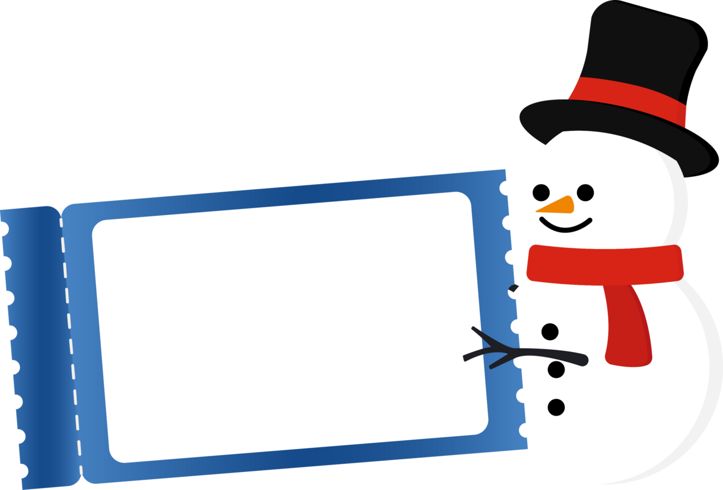 White Snowman Handle Blue Gradient Voucher png