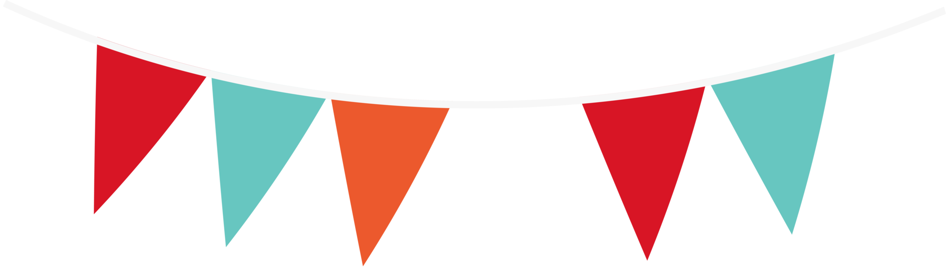 Short Long New Year Bunting Flag with Firework and Confetti png
