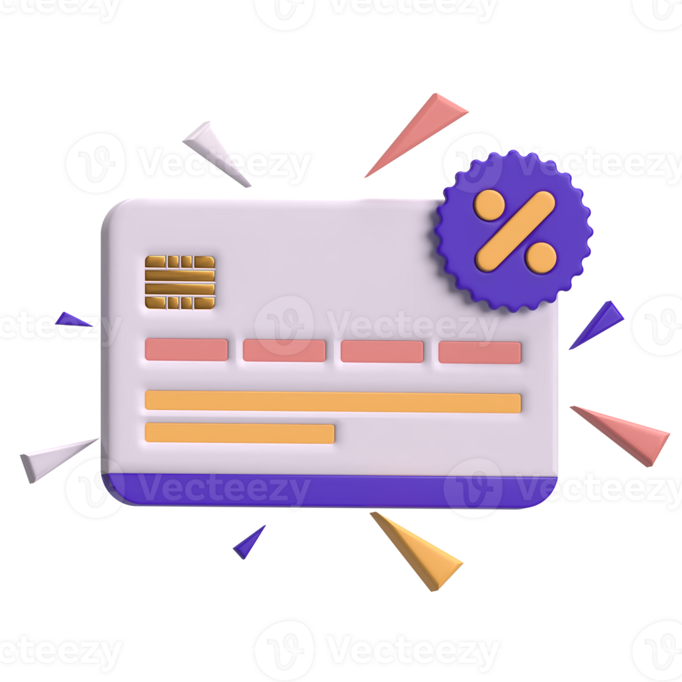Credit Card Icon 3D Render png