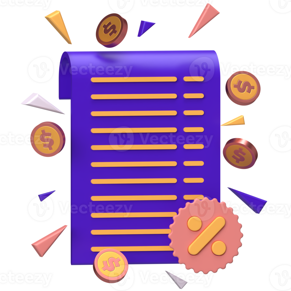 Pricing List Icon 3D Render png