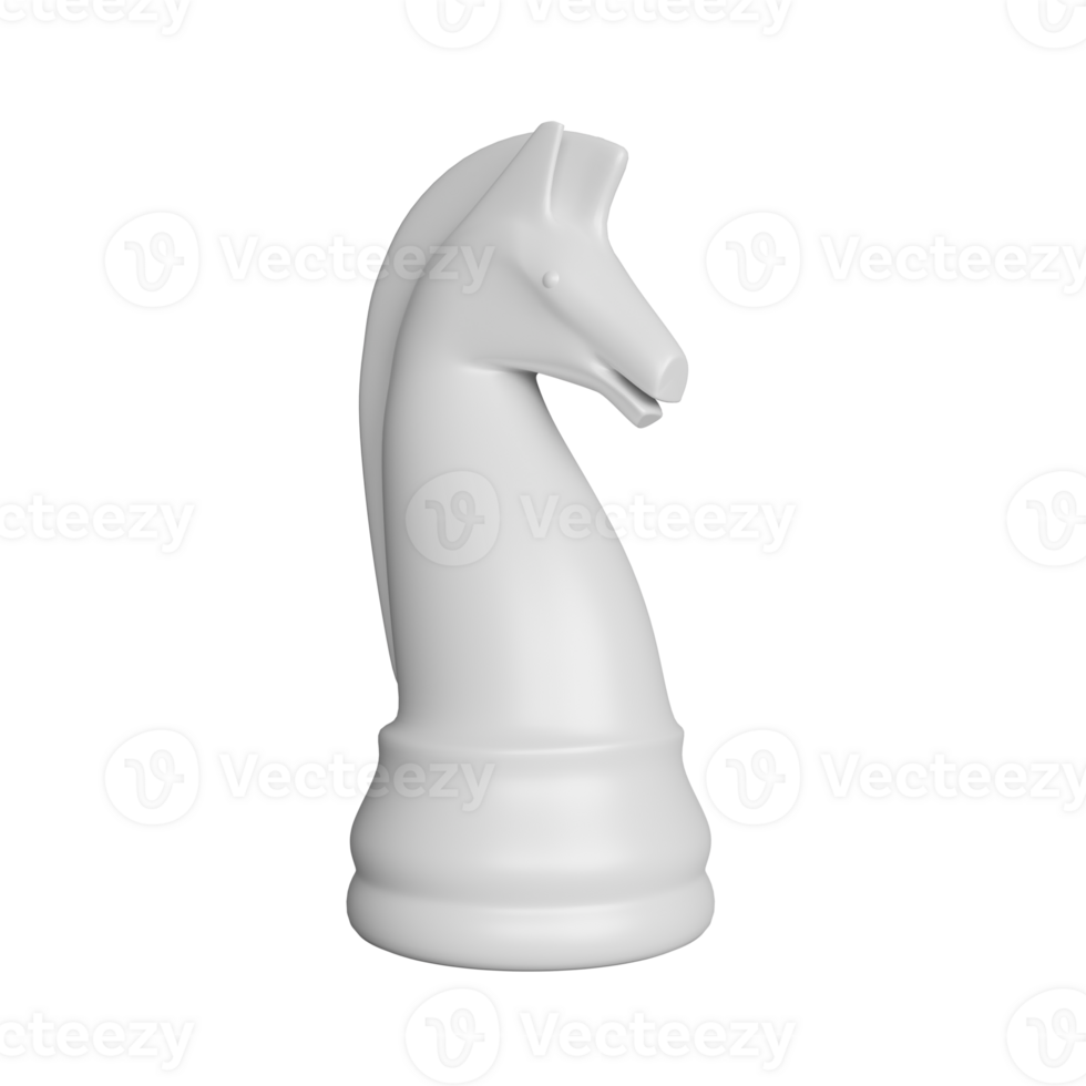 White Knight Chess Piece 3D Icon png
