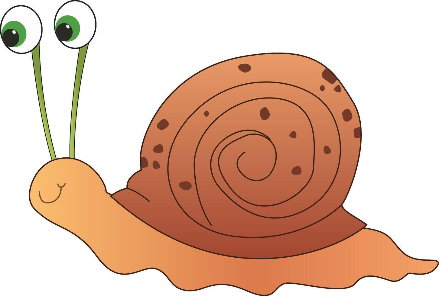 a cartoon snail with big eyes vector