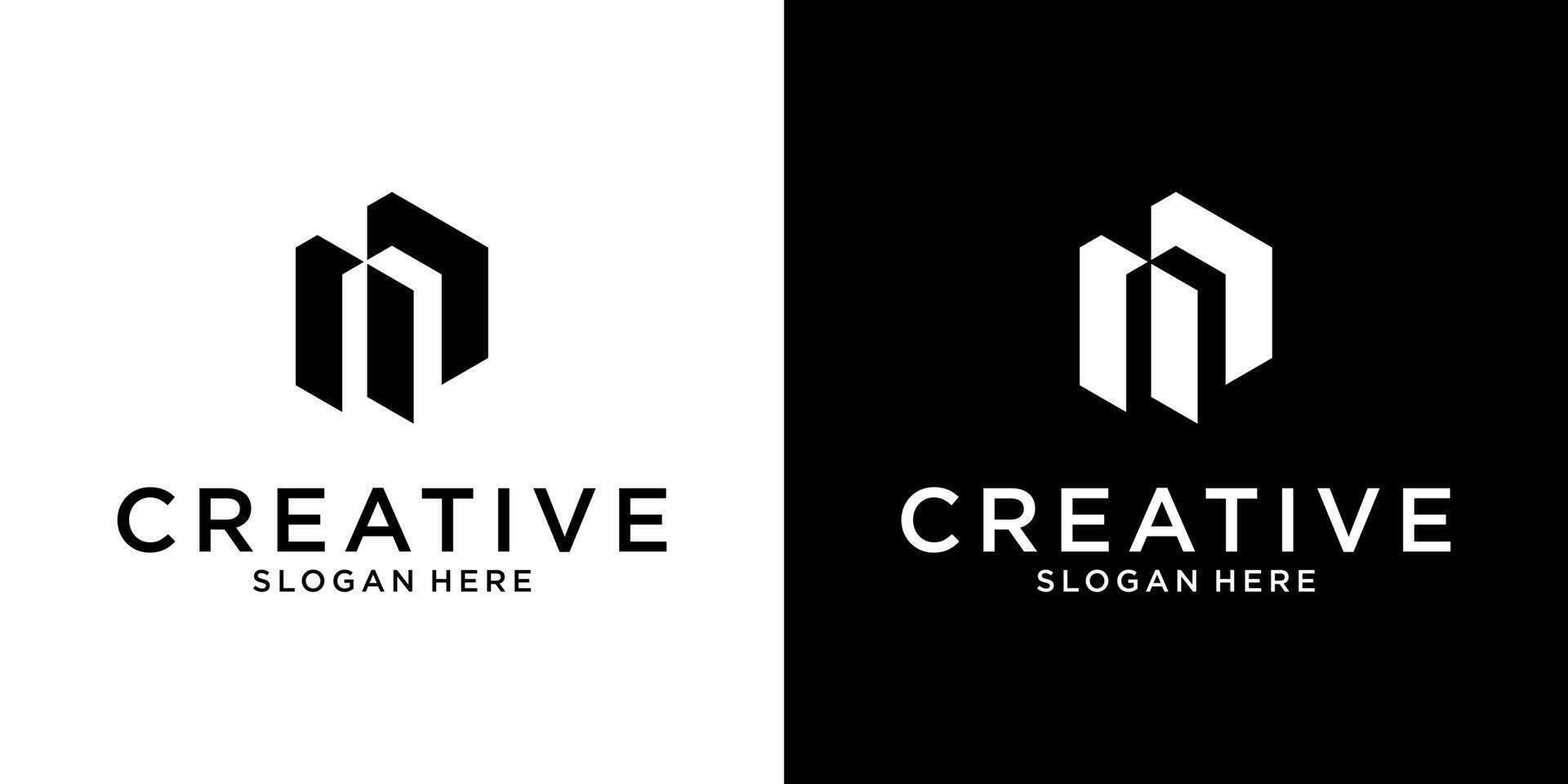 M initial letter logo design concept. vector