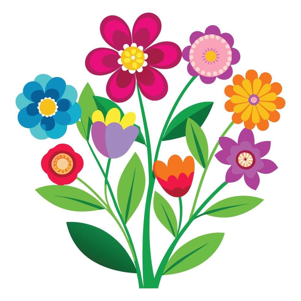 Spring flower collection vector