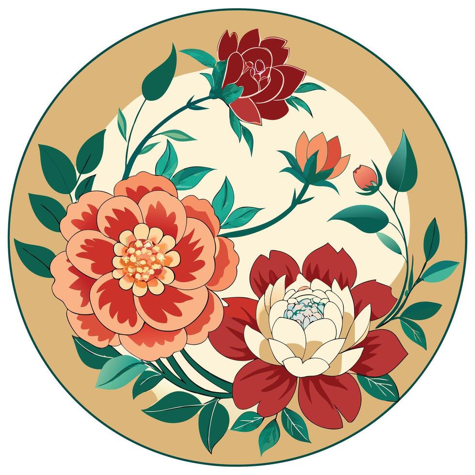 Lovely floral frame with realistic style vector