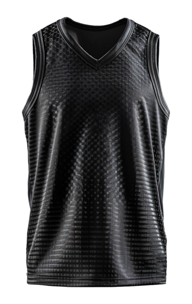 black short sleeve basketball uniform template with front view png