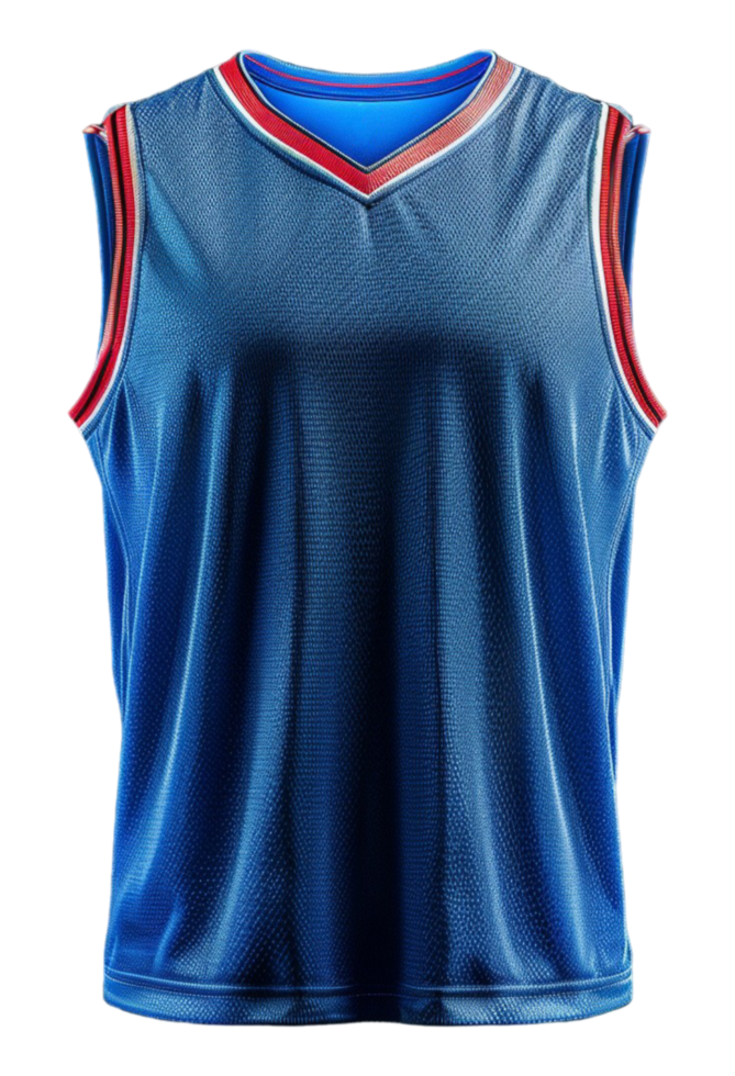 blue short sleeve basketball uniform template with front view, by ai png