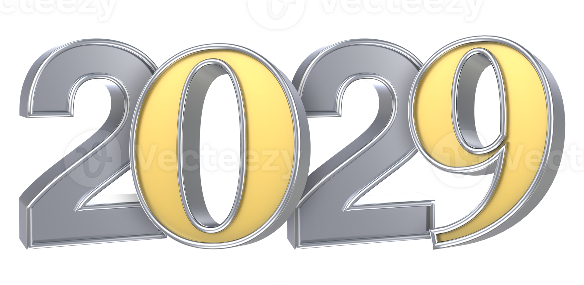 Happy New Year 2029 3D Render png