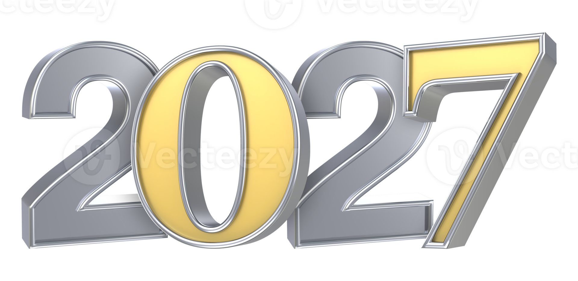 Happy New Year 2027 3D Render png