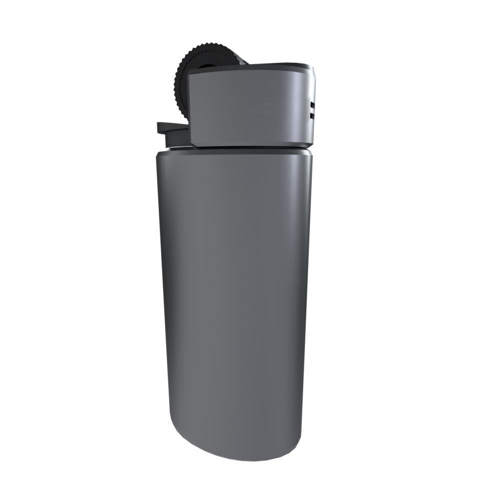 Realistic 3d rendering of a classic lighter with detailed mechanics png