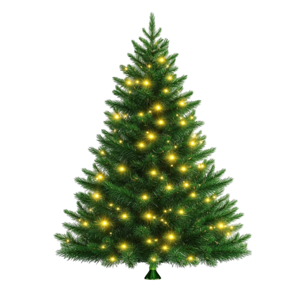 Christmas Tree with Lights on Transparent Background png