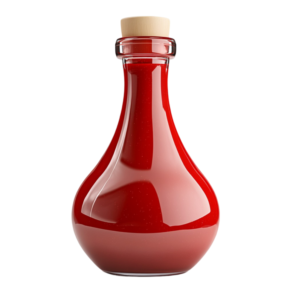 Red Sauce Bottle on Transparent Background png