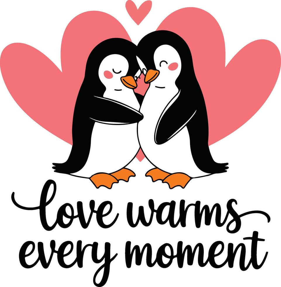 Sweet Valentine penguin in Romantic art .penguin illustration vector