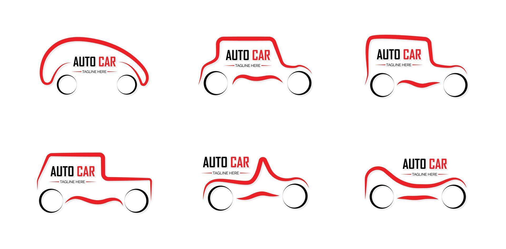 Silhouette sports race auto cars icons set, modern shapes thin line contour symbols, outline illustrations or logo vector