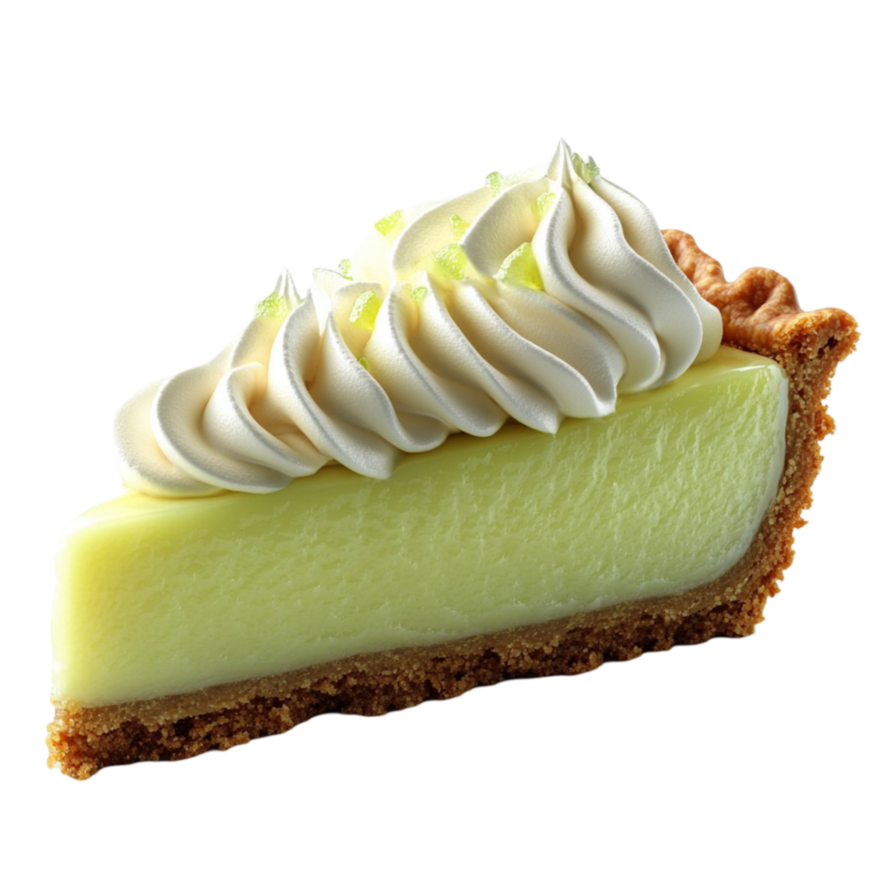 Key Lime Pie Slice on Transparent Background png